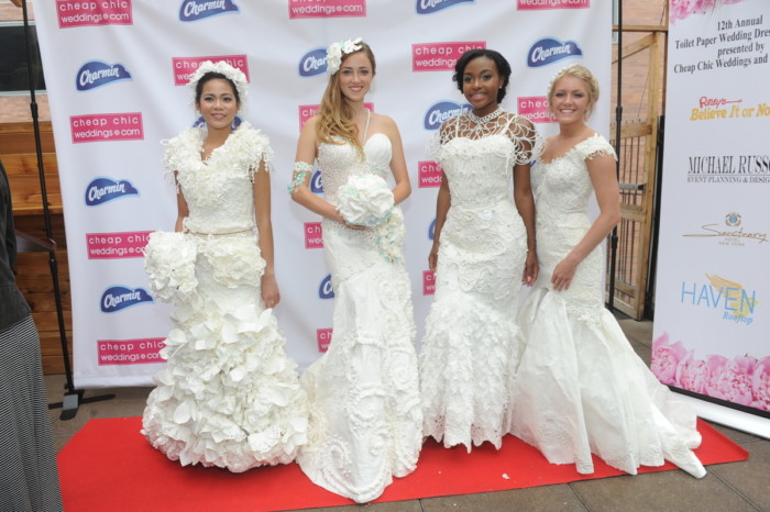 12th Annual Toilet Paper Wedding Dress Contest presented by Cheap Chic Weddings and Charmin, Thursday, June 16, 2016 in New York.  (Diane Bondareff/AP Images for Charmin)