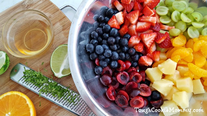 Honey Lime Rainbow Fruit Salad