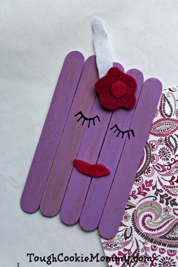 DIY Purple Craft Stick Unicorn